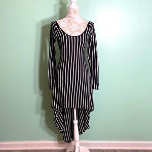 Jesse & j Backless black and white stripe high low goth summer party dress
